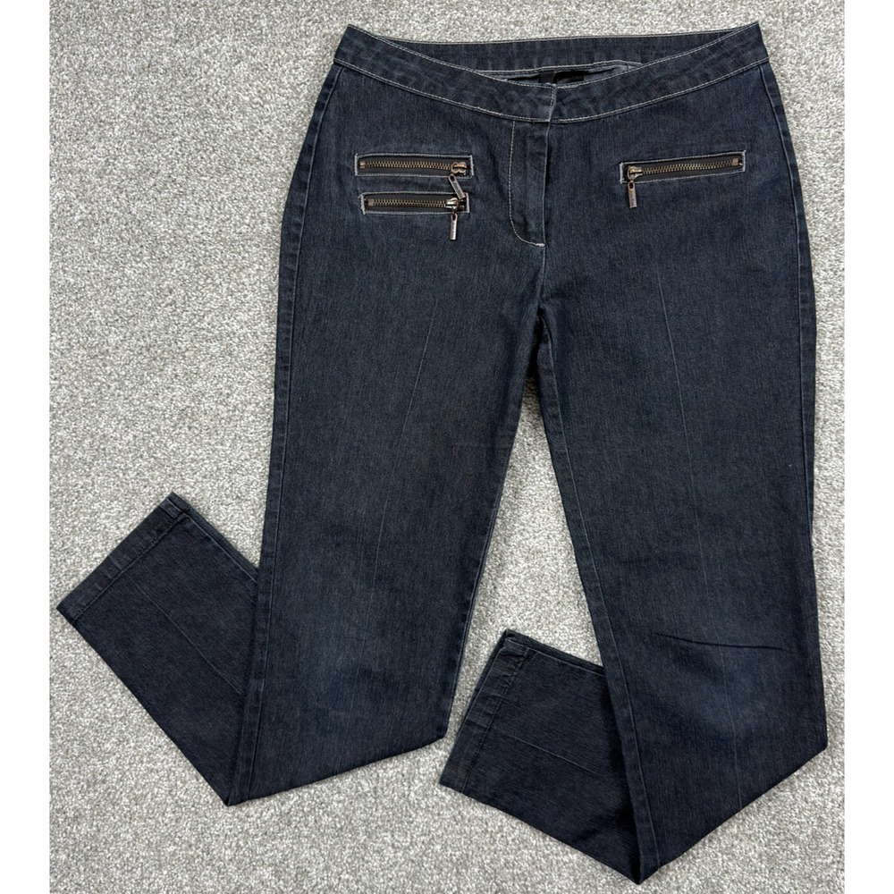 Bisou Bisou Womens 6 Jeans 30x30 Dark Wash Stretch Denim Zip Pocket Straight